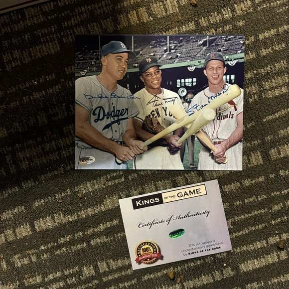 Duke Schneider Willie Mays Stahn usual autographed 8 x 10 photo​ - Picture 1 of 1